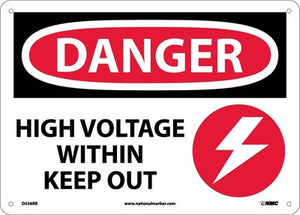 DANGER, HIGH VOLTAGE WITHIN KEEP OUT, GRAPHIC, 10X14, PS VINYL