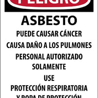 DANGER,ASBESTO PUEDE CAUSAR CANCER,SPANISH,19x13,PAPER, 100/PK