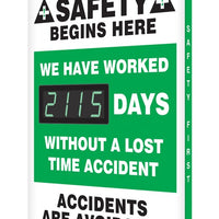 Digi-Day® 3 Electronic Safety Scoreboards: We Have Worked __Days Without A Lost Time Accident