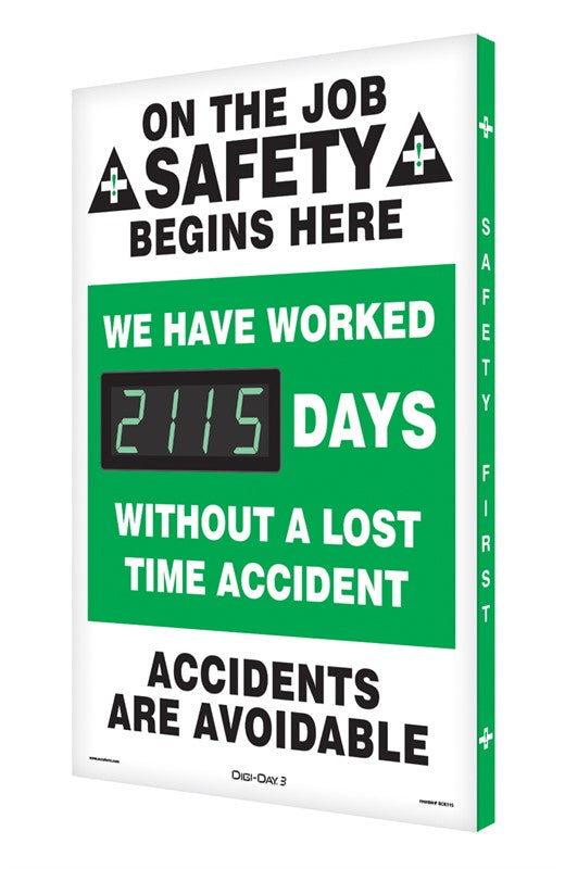 Digi-Day 3 Electronic Safety Scoreboards: We Have Worked __Days Without A Lost Time Accident
