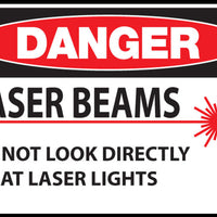 Danger Laser Beams Do Not Look Directly At Laser Lights Eco Health Safety Signs Available In Different Sizes and Materials