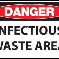 Danger Infectious Waste Area Eco Biohazard Signs Available In Different Sizes and Materials