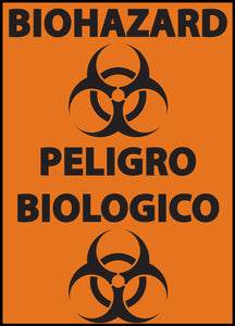 Biohazard With Graphic Bilingual Eco Biohazard Signs Available In Different Sizes and Materials