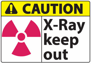 Caution X-Ray Keep Out With Graphic Eco Radiation and X-Ray Signs Available In Different Sizes and Materials