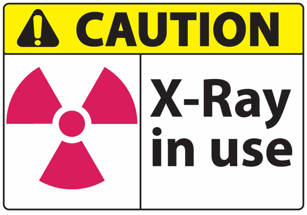 Caution X-Ray In Use Eco Radiation and X-Ray Signs Available In Different Sizes and Materials