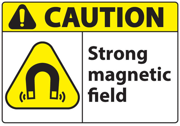 Caution Strong Magnetic Field With Graphic Eco Radiation and X-Ray Signs Available In Different Sizes and Materials