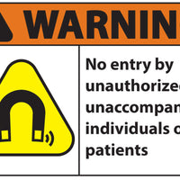 Warning No Entry By Unauthorized Or Unaccompanied Eco Radiation and X-Ray Signs Available In Different Sizes and Materials