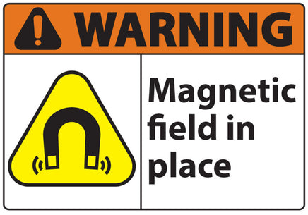 Warning Magnetic Field In Place With Graphic Eco Radiation and X-Ray Signs Available In Different Sizes and Materials