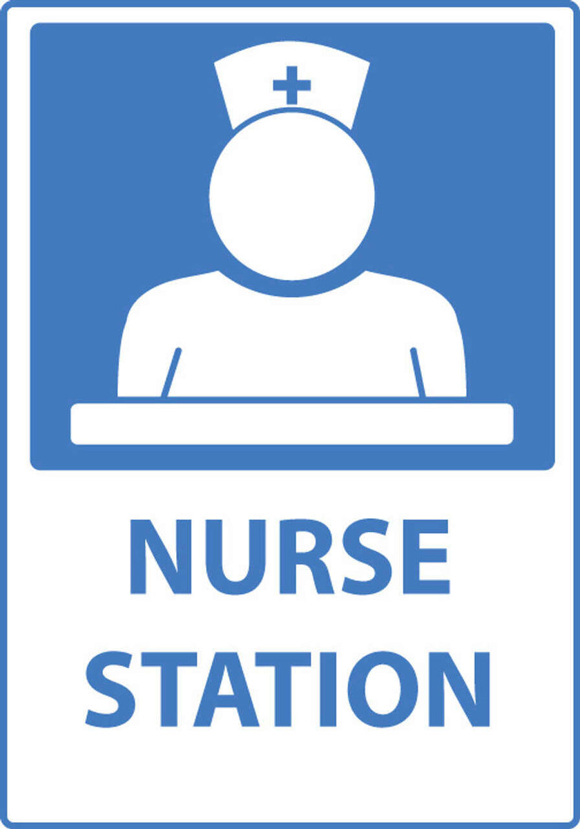 Nurse Station With Graphic Eco Health Safety Signs Available In Differ ...