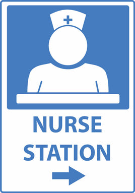 Nurse Station Right Arrow With Graphic Eco Health Safety Signs Available In Different Sizes and Materials