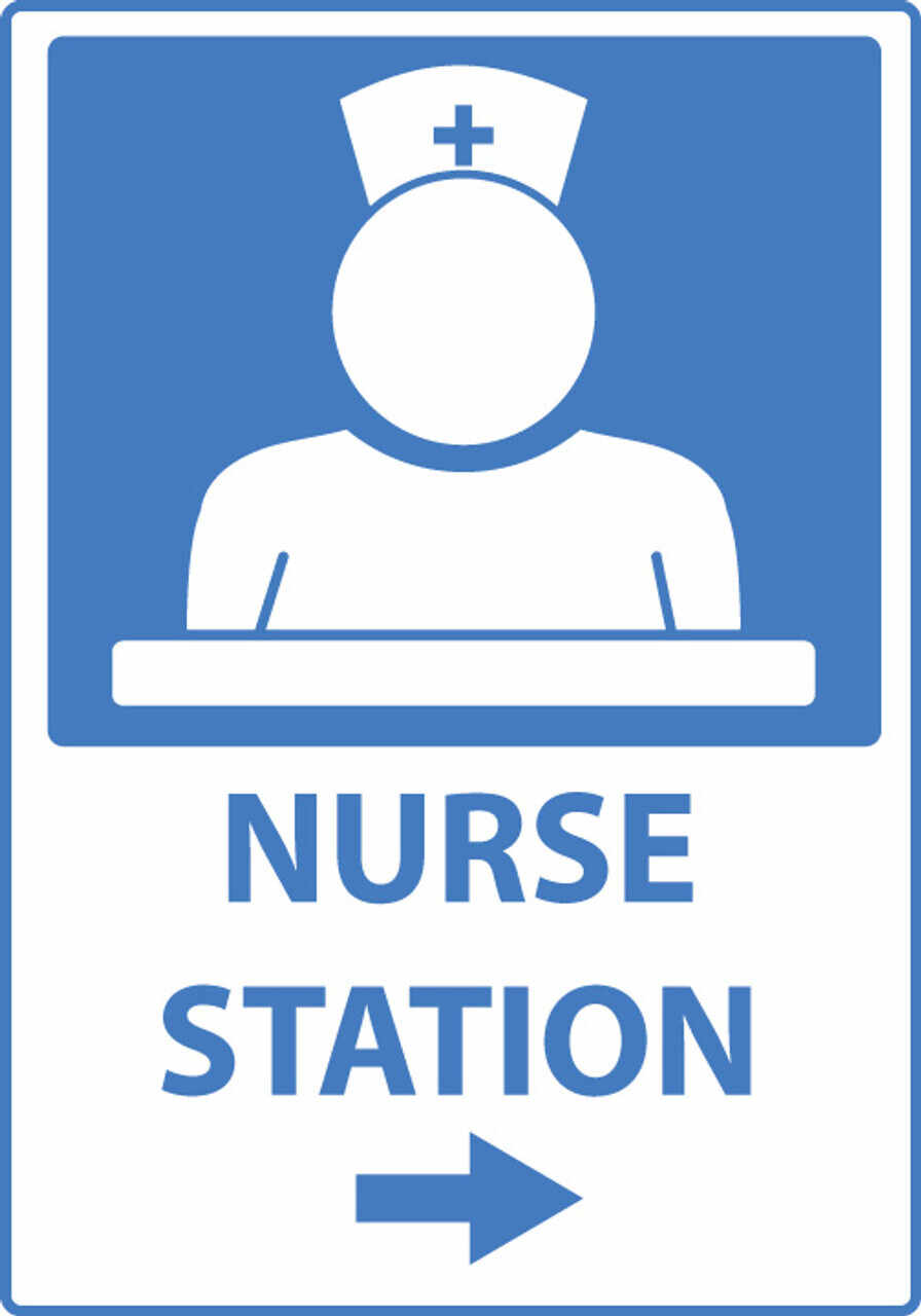 Nurse Station Right Arrow With Graphic Eco Health Safety Signs Available In Different Sizes and Materials