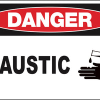 Danger Caustic With Graphic Eco Danger Signs Available In Different Sizes and Materials
