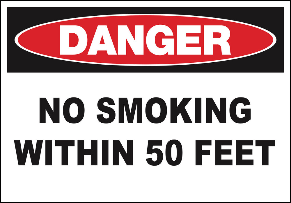 No Smoking Within 50 Feet Eco Danger Signs Available In Different Sizes and Materials