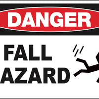 Fall Hazard With Graphic Eco Danger Signs Available In Different Sizes and Materials