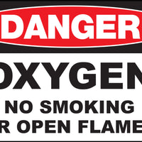 Oxygen No Smoking Or Open Flames Eco Danger Signs Available In Different Sizes and Materials