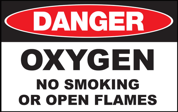 Oxygen No Smoking Or Open Flames Eco Danger Signs Available In Different Sizes and Materials