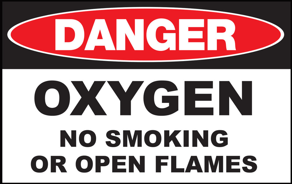 Oxygen No Smoking Or Open Flames Eco Danger Signs Available In Different Sizes and Materials