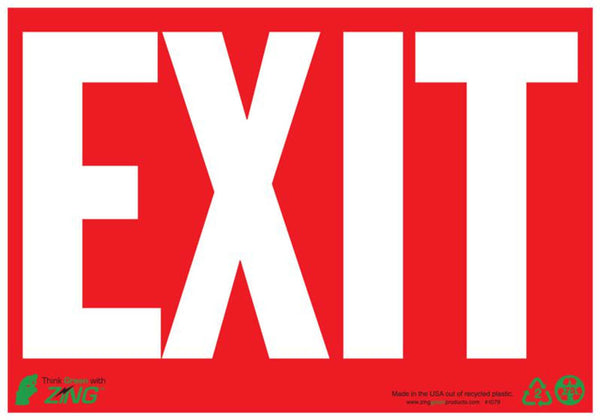 Exit White On Red Eco Fire and Exit Safety Signs Available In Different Sizes and Materials