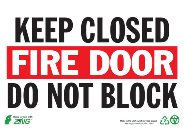 Keep Closed Fire Door Do Not Block Eco Fire and Exit Safety Signs Available In Different Sizes and Materials