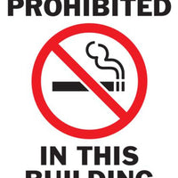 Smoking Prohibited In This Building With Graphic Eco No Smoking Signs Available In Different Sizes and Materials