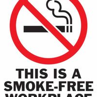 This Is A Smoke-Free Workplace With Graphic Eco No Smoking Signs Available In Different Sizes and Materials