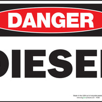 Danger Diesel Eco Danger Signs Available In Different Sizes and Materials
