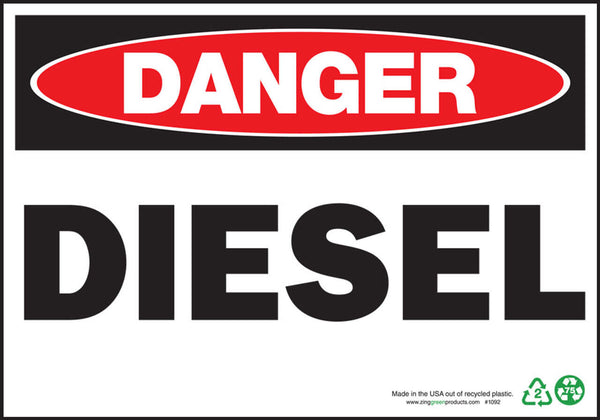 Danger Diesel Eco Danger Signs Available In Different Sizes and Materials