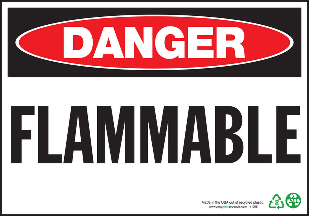 Danger Flammable Eco Danger Signs Available In Different Sizes and Materials