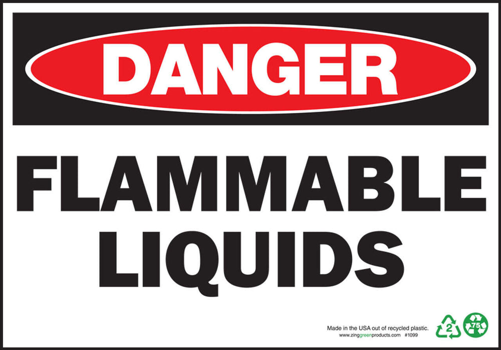 Danger Flammable Liquids Eco Danger Signs Available In Different Sizes and Materials