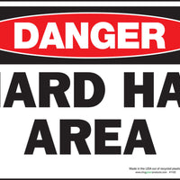 Danger Hard Hat Area Eco Danger Signs Available In Different Sizes and Materials