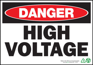 Danger High Voltage Eco Danger Signs Available In Different Sizes and Materials