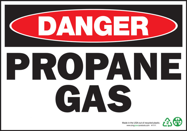 Danger Propane Gas Eco Danger Signs Available In Different Sizes and Materials