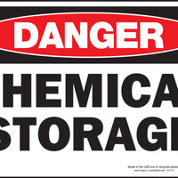Danger Chemical Storage Eco Danger Signs Available In Different Sizes and Materials
