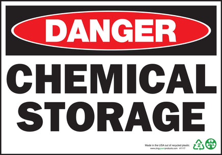 Danger Chemical Storage Eco Danger Signs Available In Different Sizes and Materials