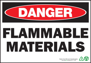 Danger Flammable Materials Eco Danger Signs Available In Different Sizes and Materials