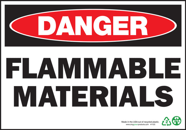 Danger Flammable Materials Eco Danger Signs Available In Different Sizes and Materials