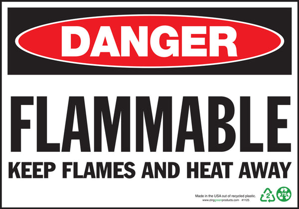 Danger Flammable Keep Flames And Heat Away Eco Danger Signs Available In Different Sizes and Materials