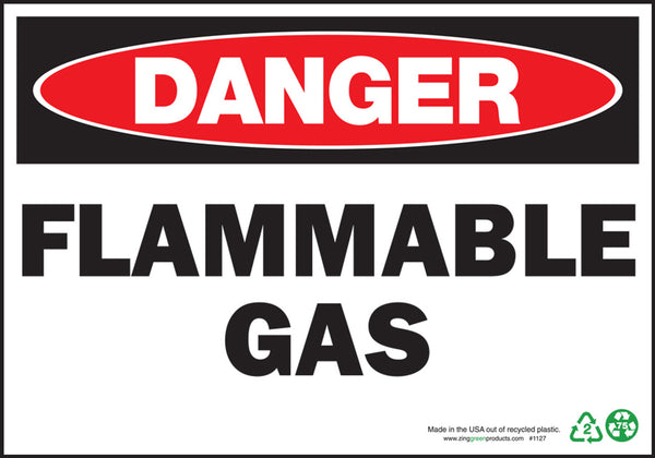 Danger Flammable Gas Eco Danger Signs Available In Different Sizes and Materials