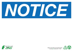 Header Only Eco Notice Signs Available In Different Sizes and Materials