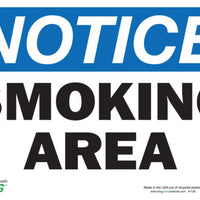 Smoking Area Eco Notice Signs Available In Different Sizes and Materials