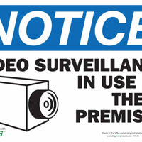 Video Surveillance In Use On These Premises Eco Notice Signs Available In Different Sizes and Materials