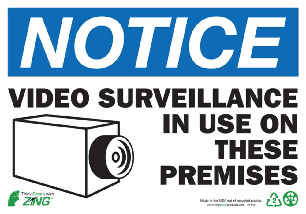 Video Surveillance In Use On These Premises Eco Notice Signs Available In Different Sizes and Materials