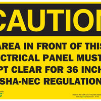 Electrical Panel Must Be Kept Clear Eco Caution Signs Available In Different Sizes and Materials