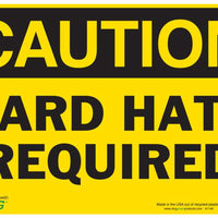 Hard Hats Required Eco Caution Signs Available In Different Sizes and Materials