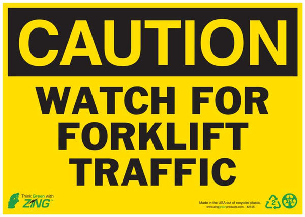 Watch For Forklift Traffic Eco Caution Signs Available In Different Sizes and Materials