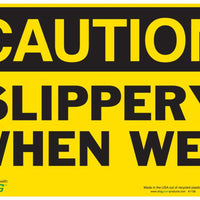 Slippery When Wet Eco Caution Signs Available In Different Sizes and Materials