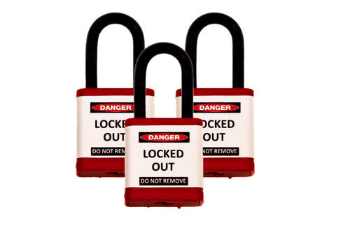 700 Series Padlocks Keyed Alike 1.5 Inch Shackle - Red