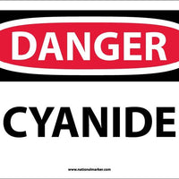 DANGER, CYANIDE, 10X14, RIGID PLASTIC
