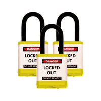 700 Series Padlocks Keyed Alike 1.5 Inch Shackle - Yellow