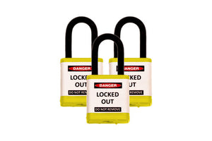 700 Series Padlocks Keyed Alike 1.5 Inch Shackle - Yellow